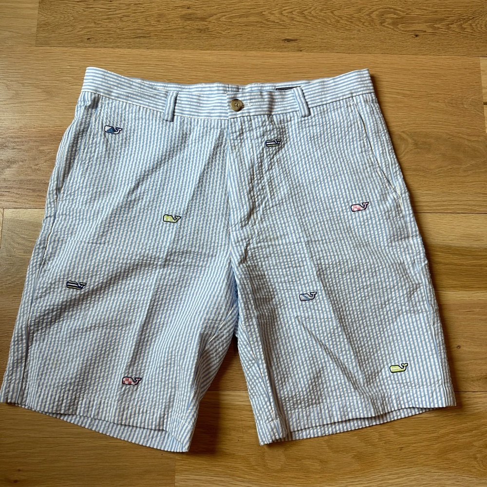 Vineyard vines seersucker shorts with whales
